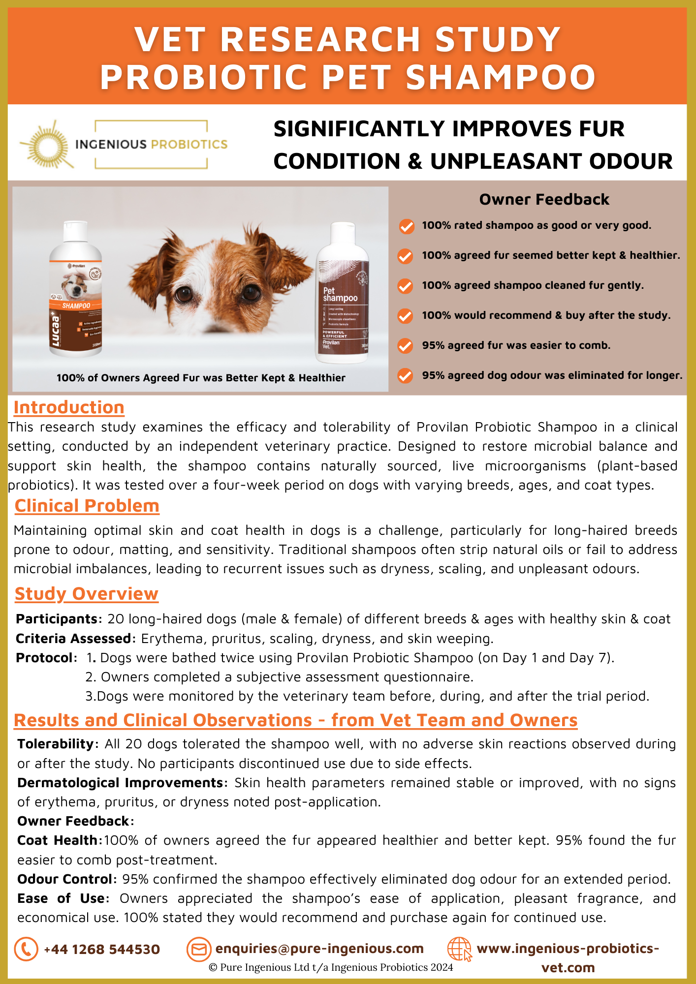 Veterinary Application Test for Provilan Probiotic Shampoo